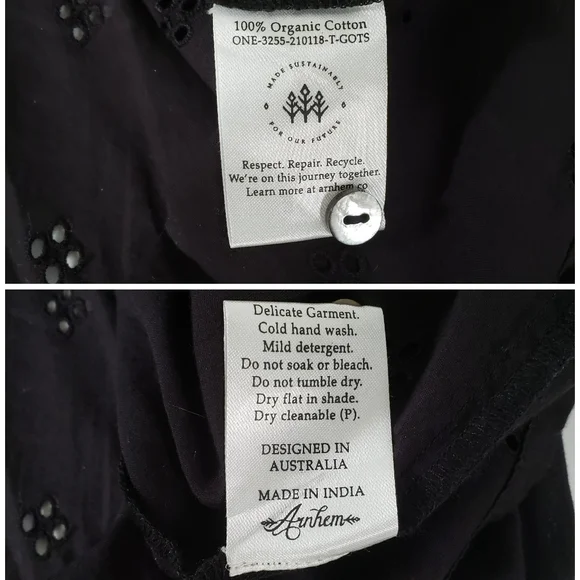 Arnhem Boho Western Prairie Blouse Midnight Black - Picture 15 of 17